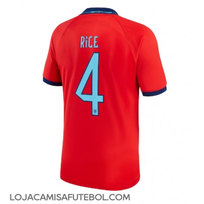 Camisa de Futebol Inglaterra Declan Rice #4 Equipamento Secundário Mundo 2022 Manga Curta